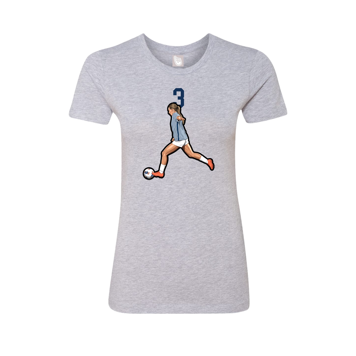 Womens Tee — Number Top in Grey