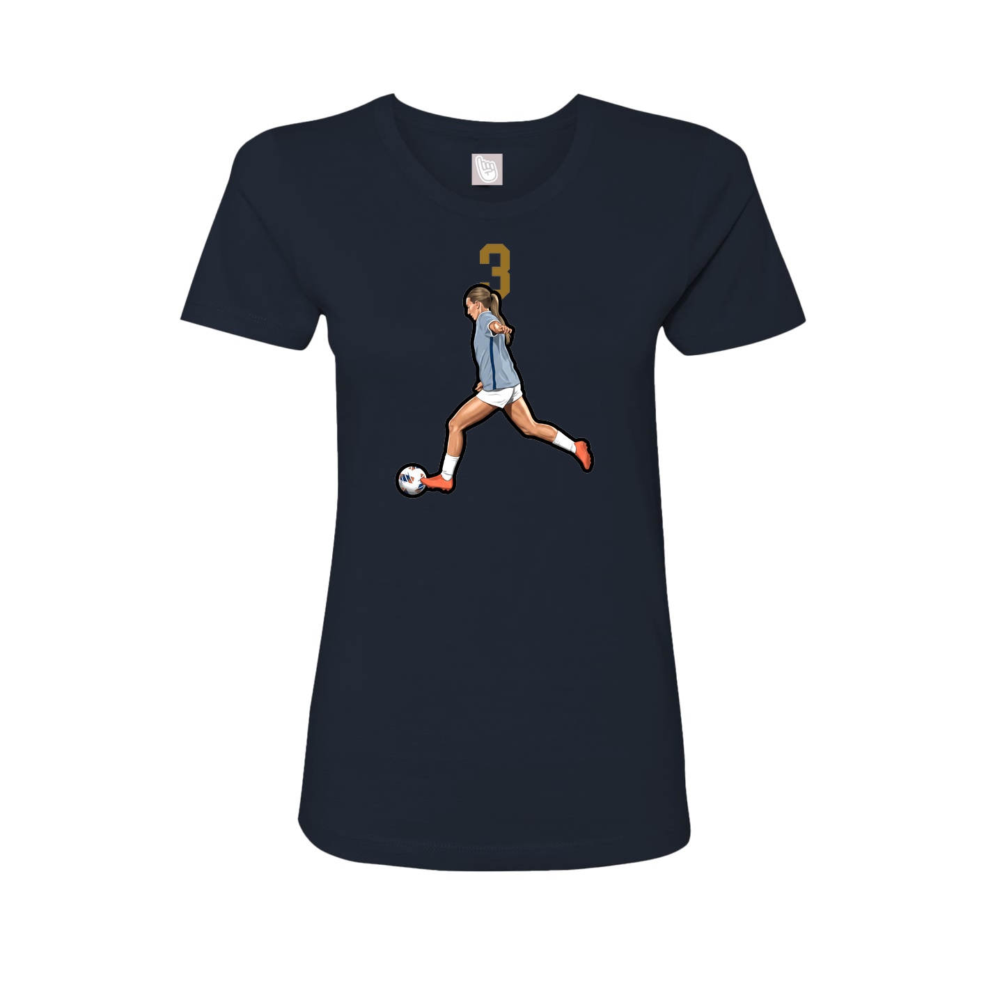 Womens Tee — Number Top in Navy