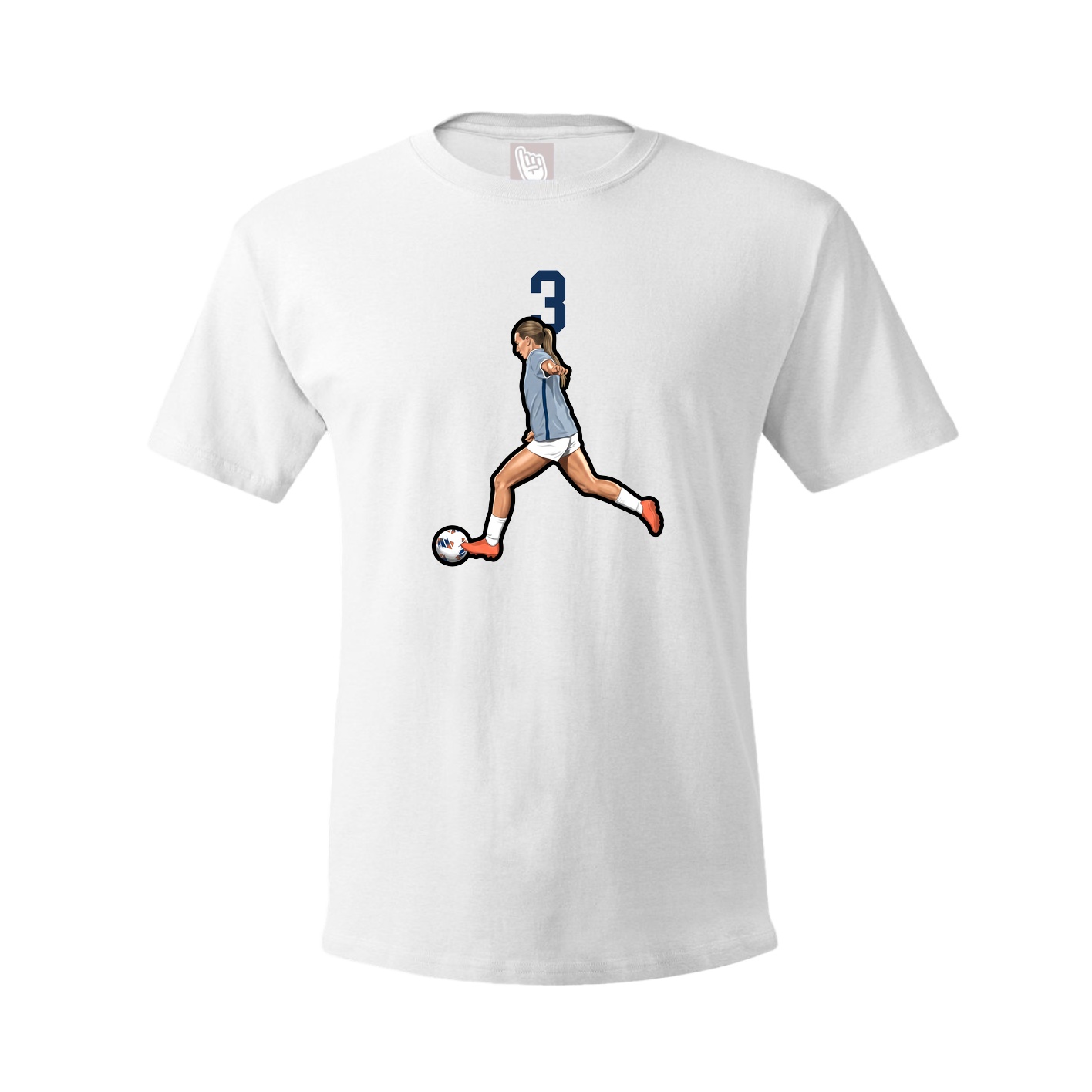 Youth Tee — Number Top in White