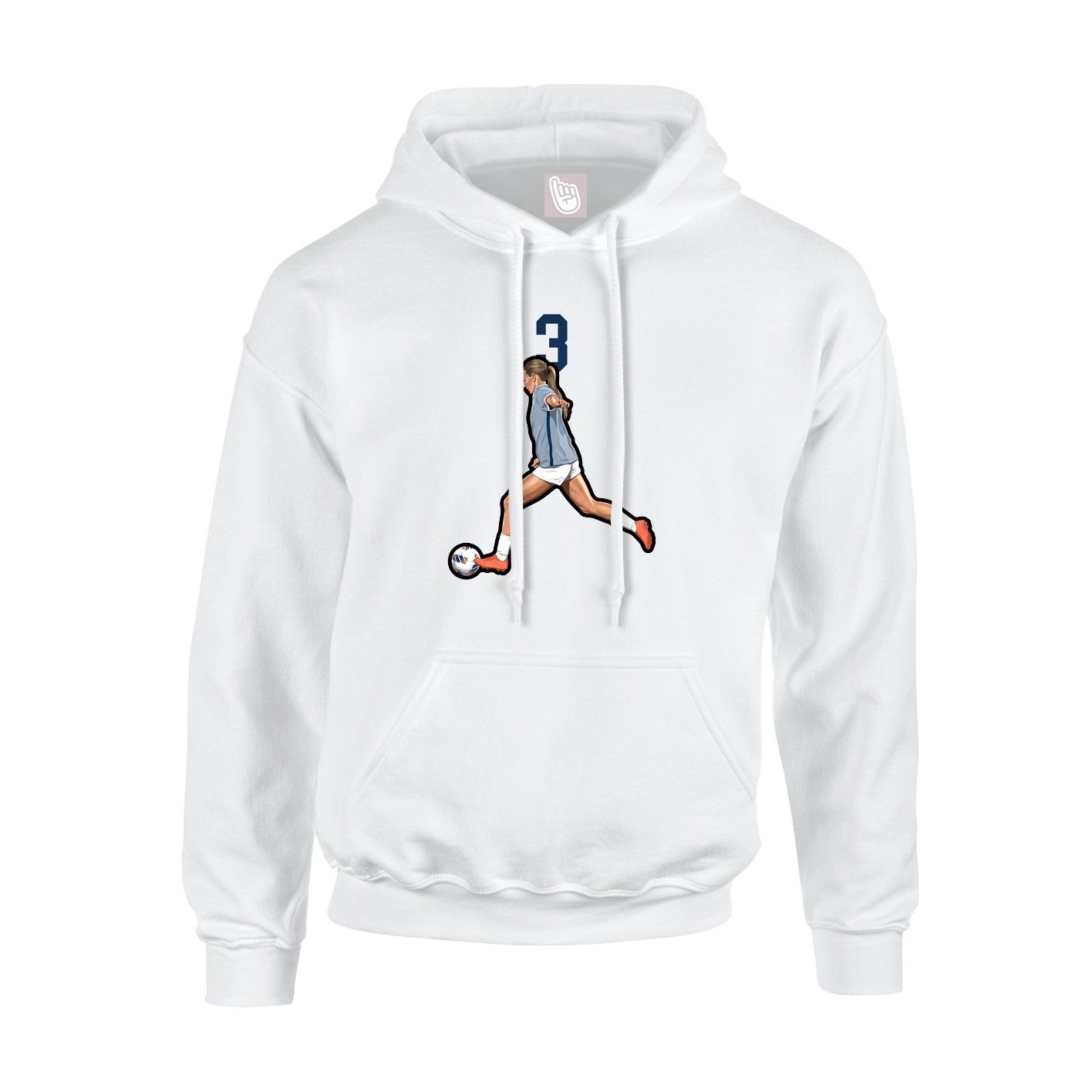 Hoodie — Number Top in White