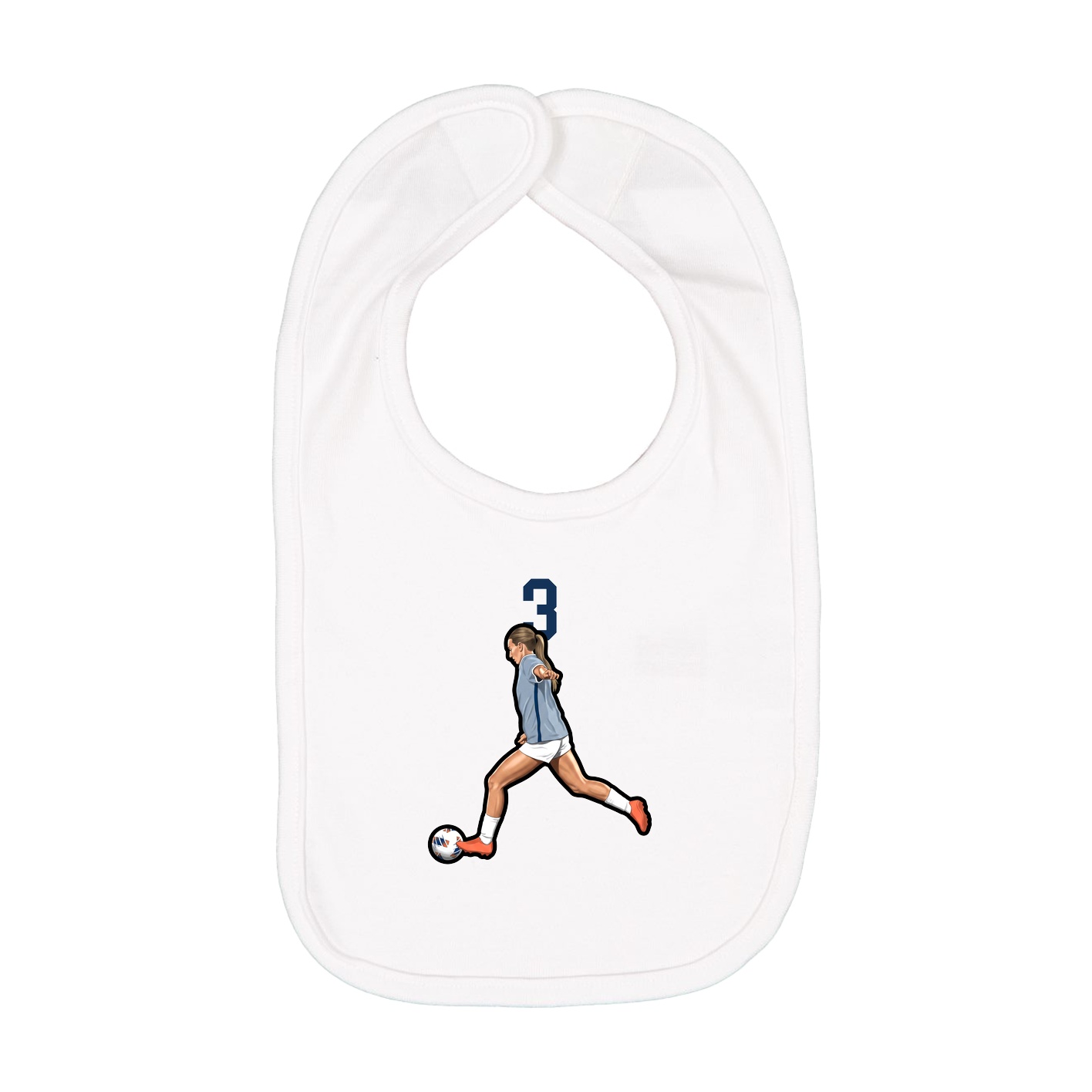 Infant Bib — Number Top in White