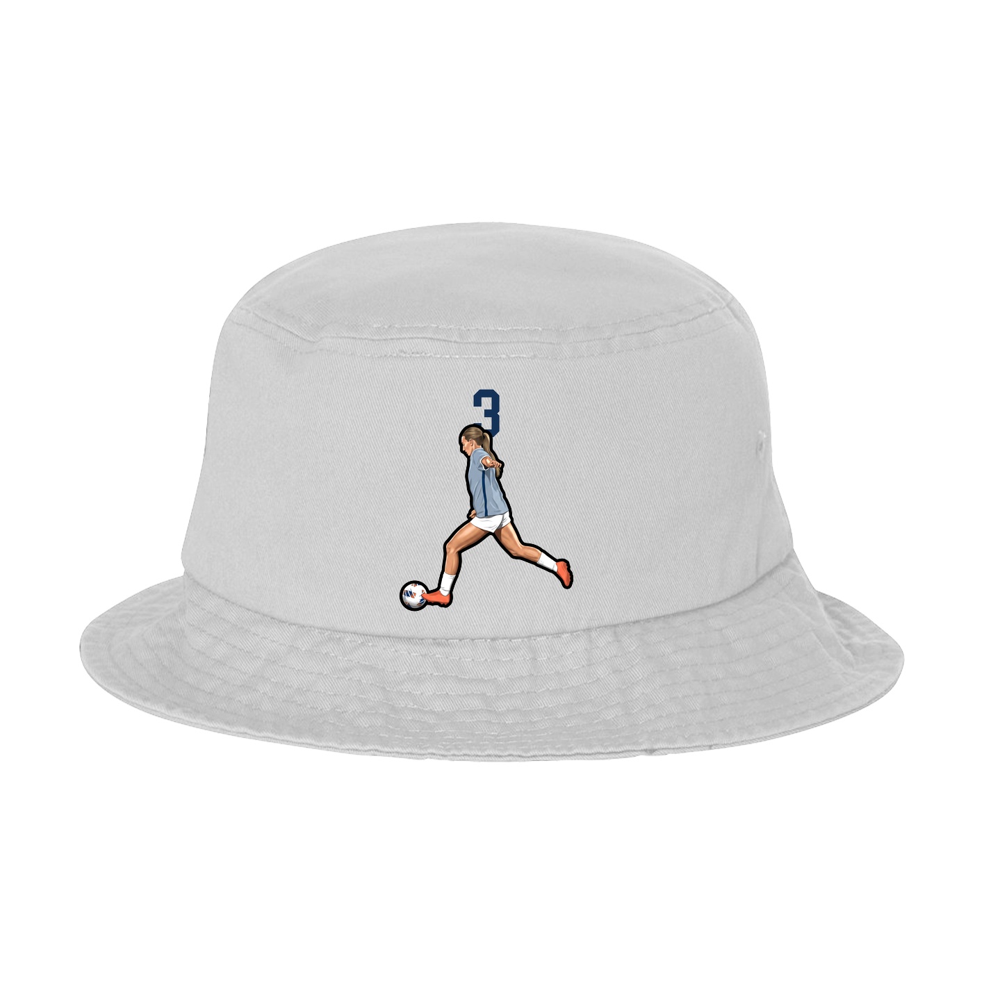 Bucket Cap — Number Top in White