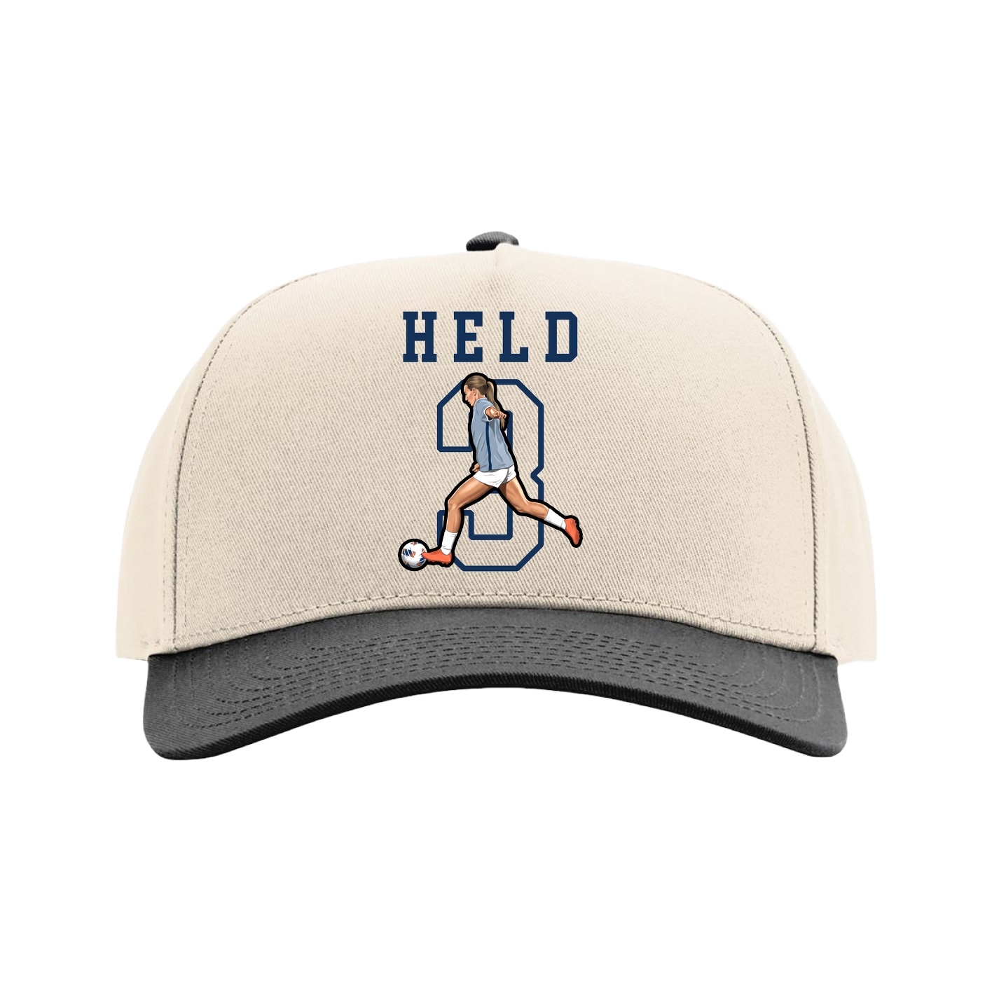 Full Fabric Five-Panel Champ Cap — Shirsey in Cream/Black
