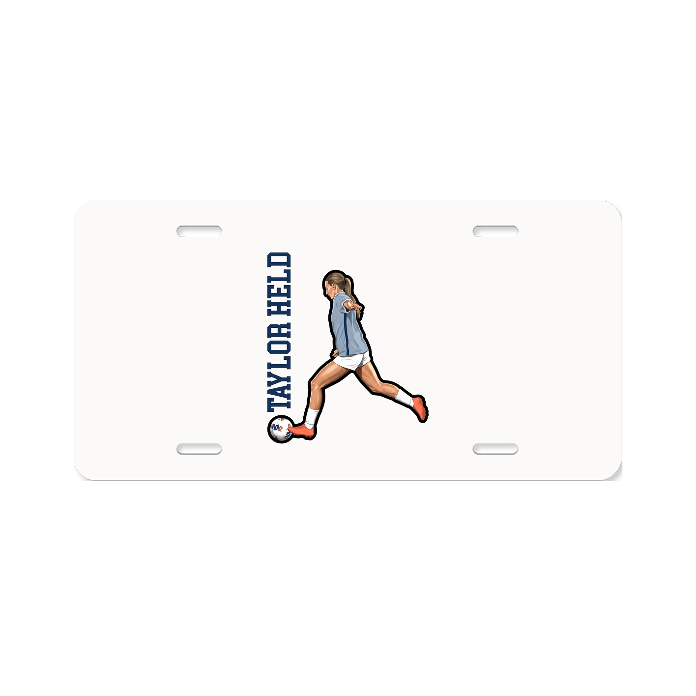License Plate — Name Vertical in Classic
