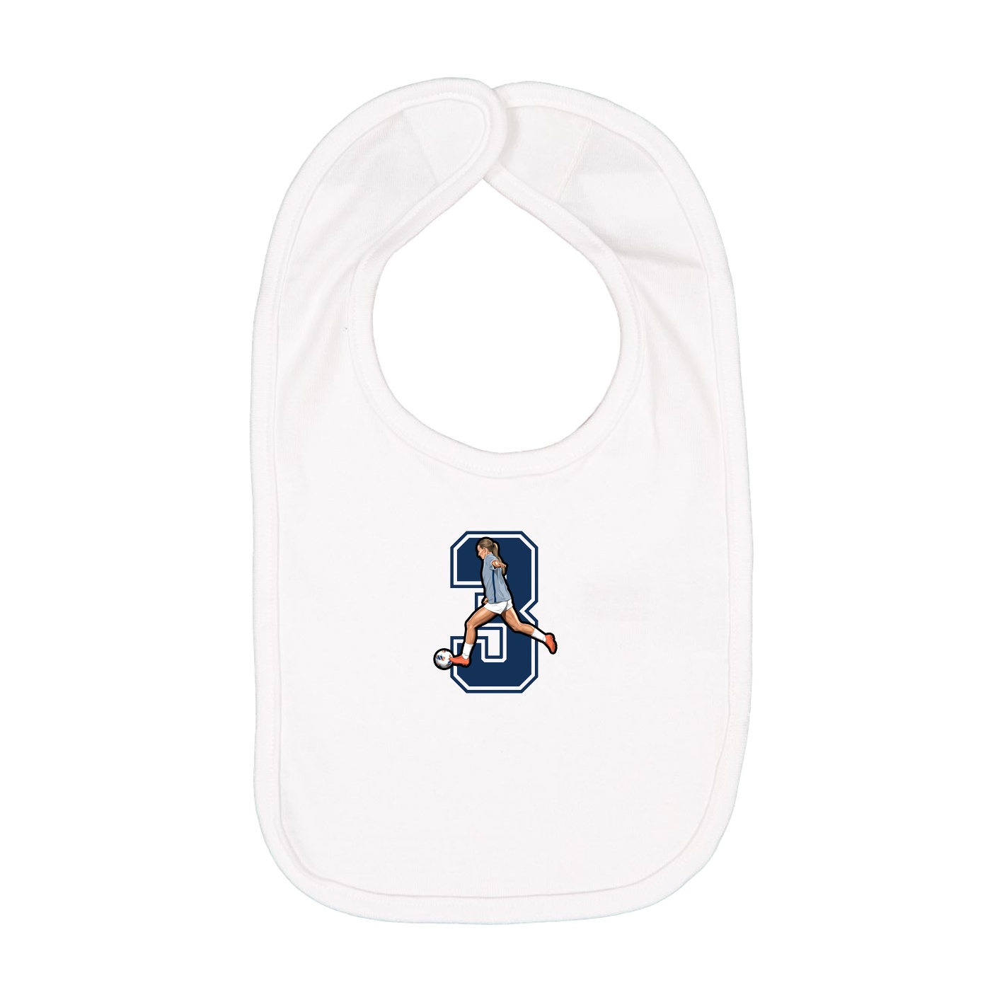 Infant Bib — Number in White