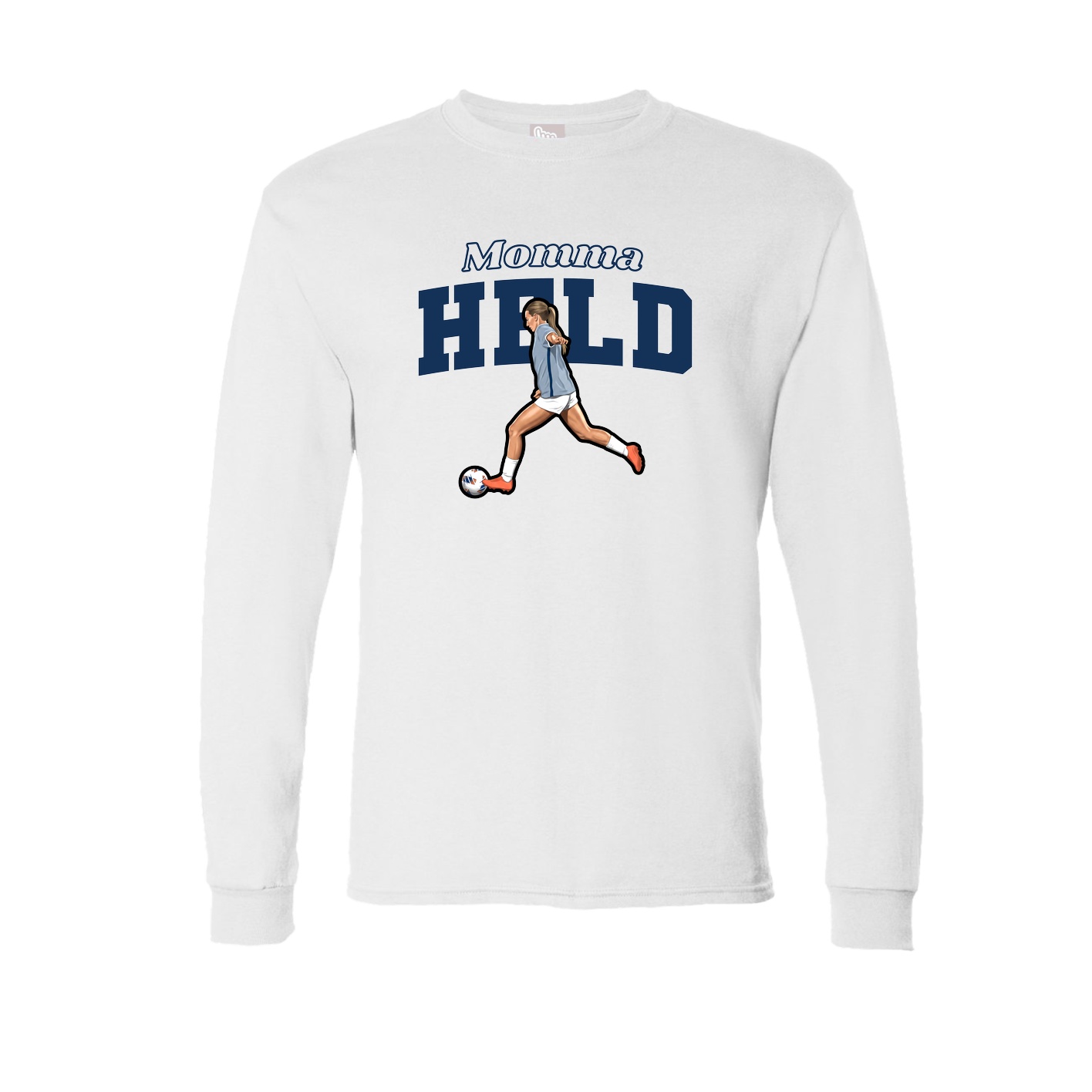 Long Sleeve Tee — Mothers Day Block in White