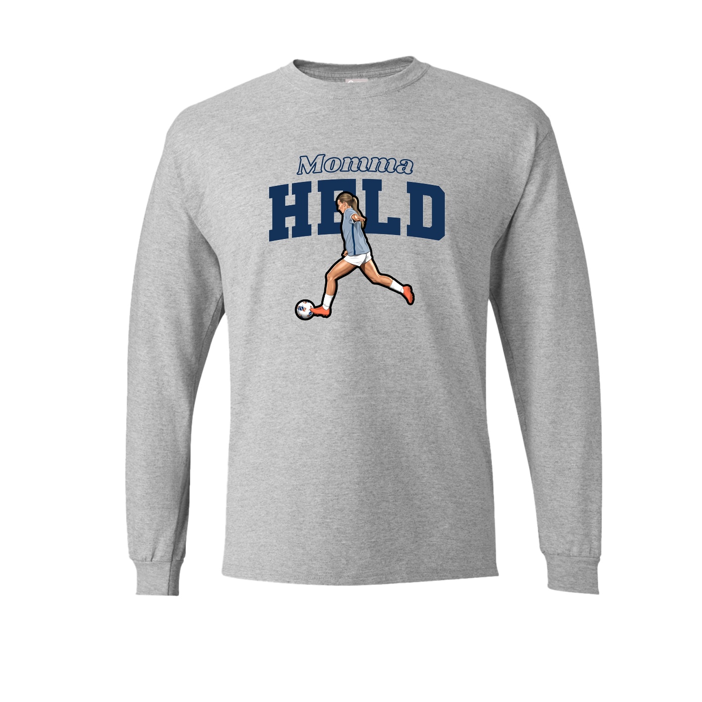 Long Sleeve Tee — Mothers Day Block in Grey