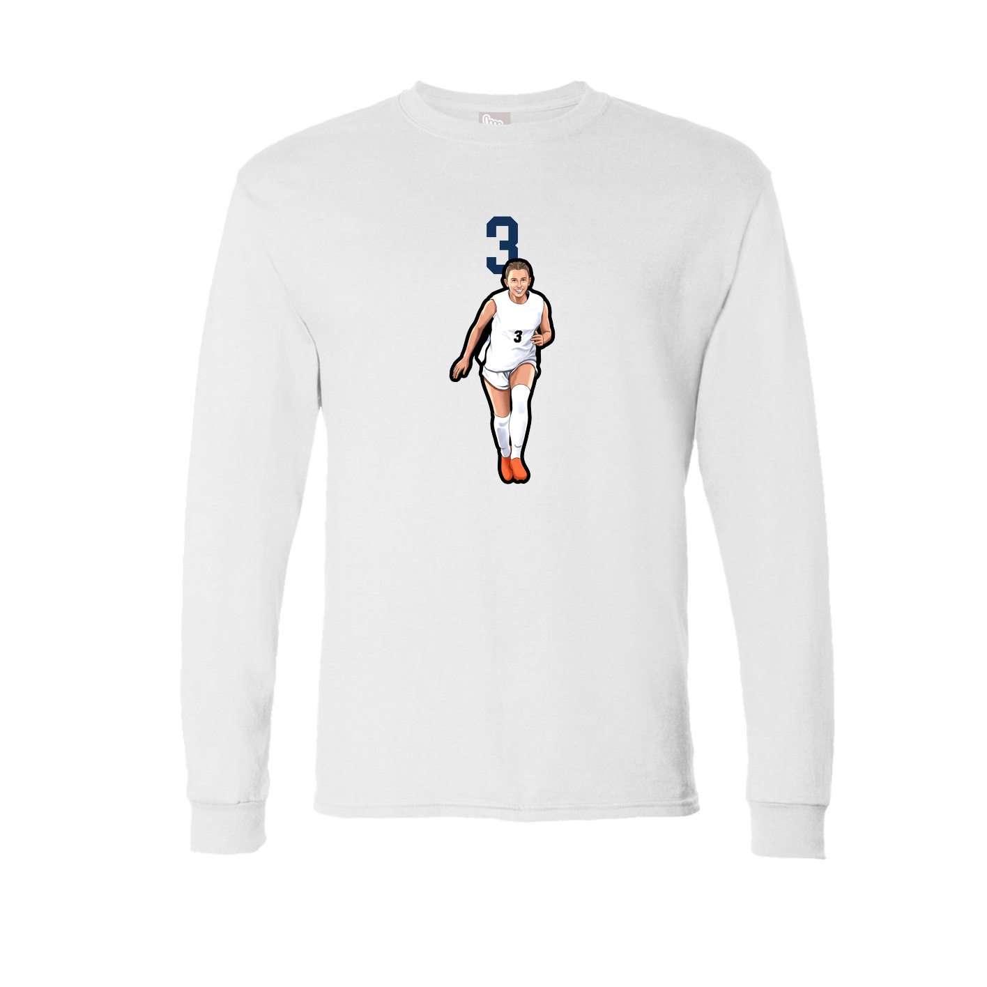 Long Sleeve Tee — Number Top in White