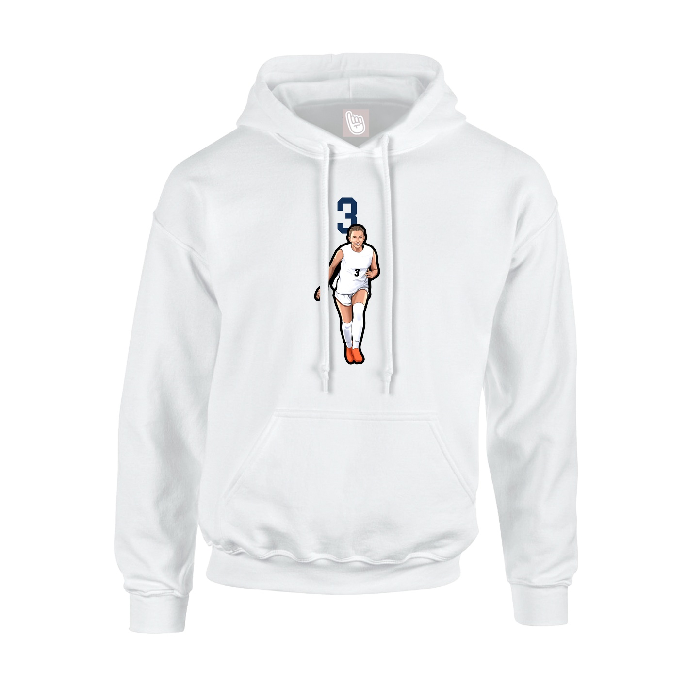 Youth Hoodie — Number Top in White