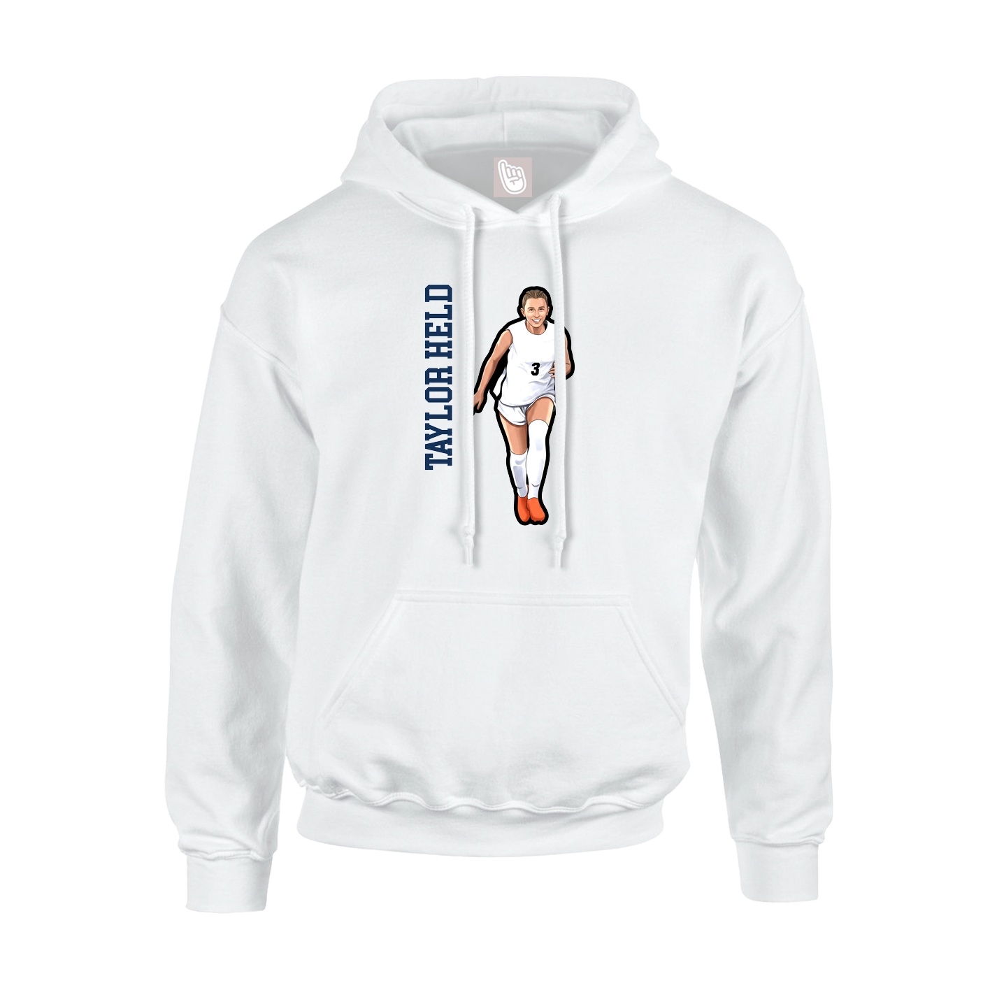 Youth Hoodie — Name Vertical in White