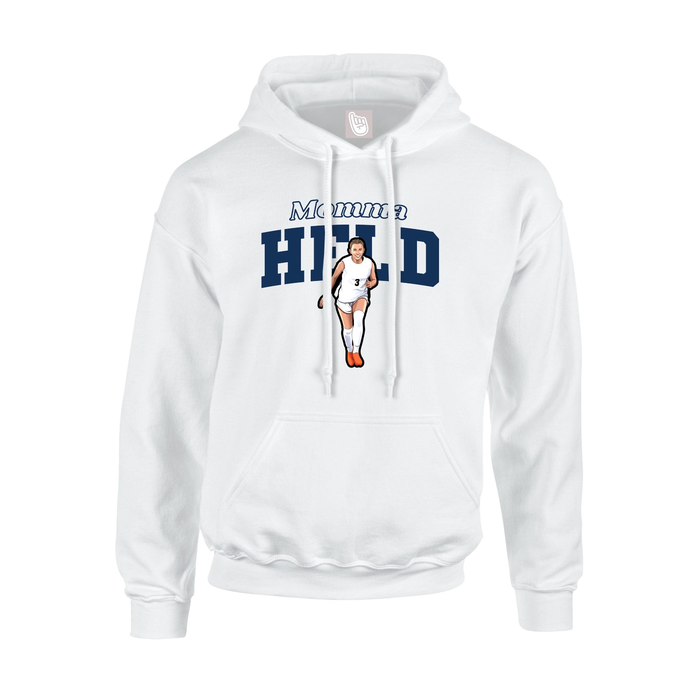 Youth Hoodie — Mothers Day Block in White