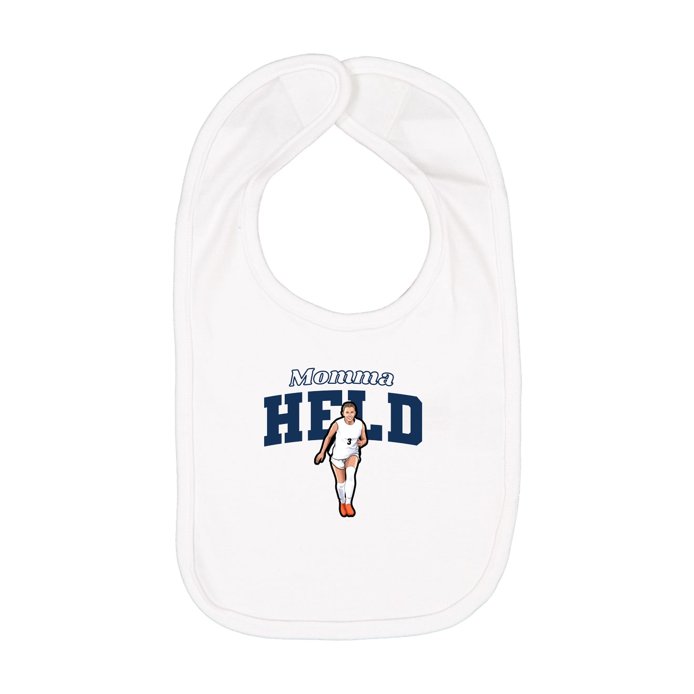Infant Bib — Mothers Day Block in White
