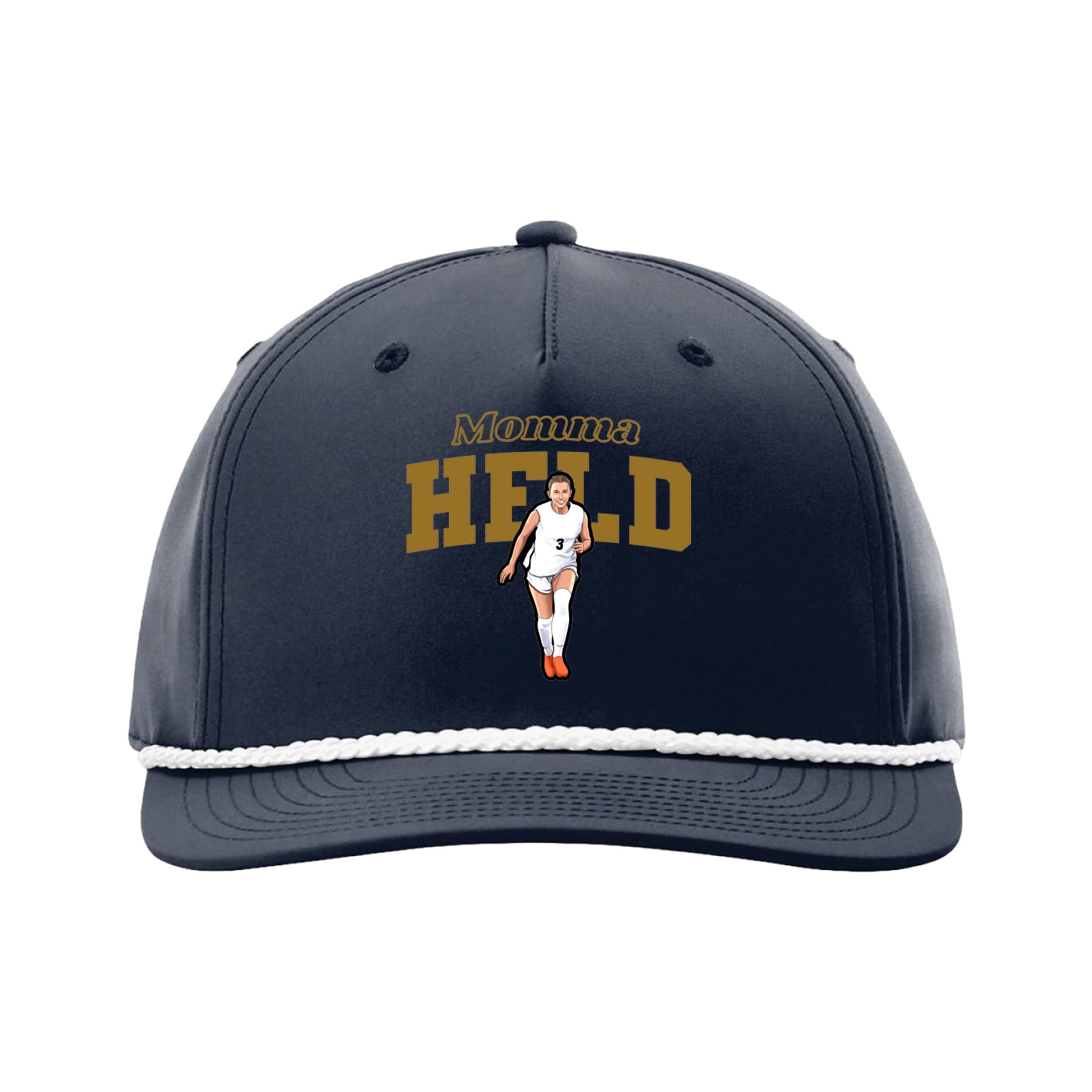 Five-Panel Classic Rope Cap — Mothers Day Block in Navy