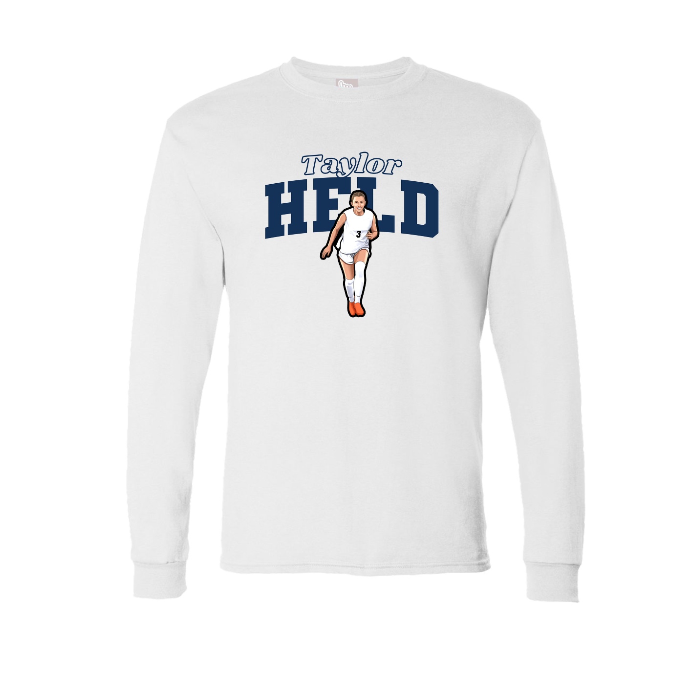 Long Sleeve Tee — Name Arch in White