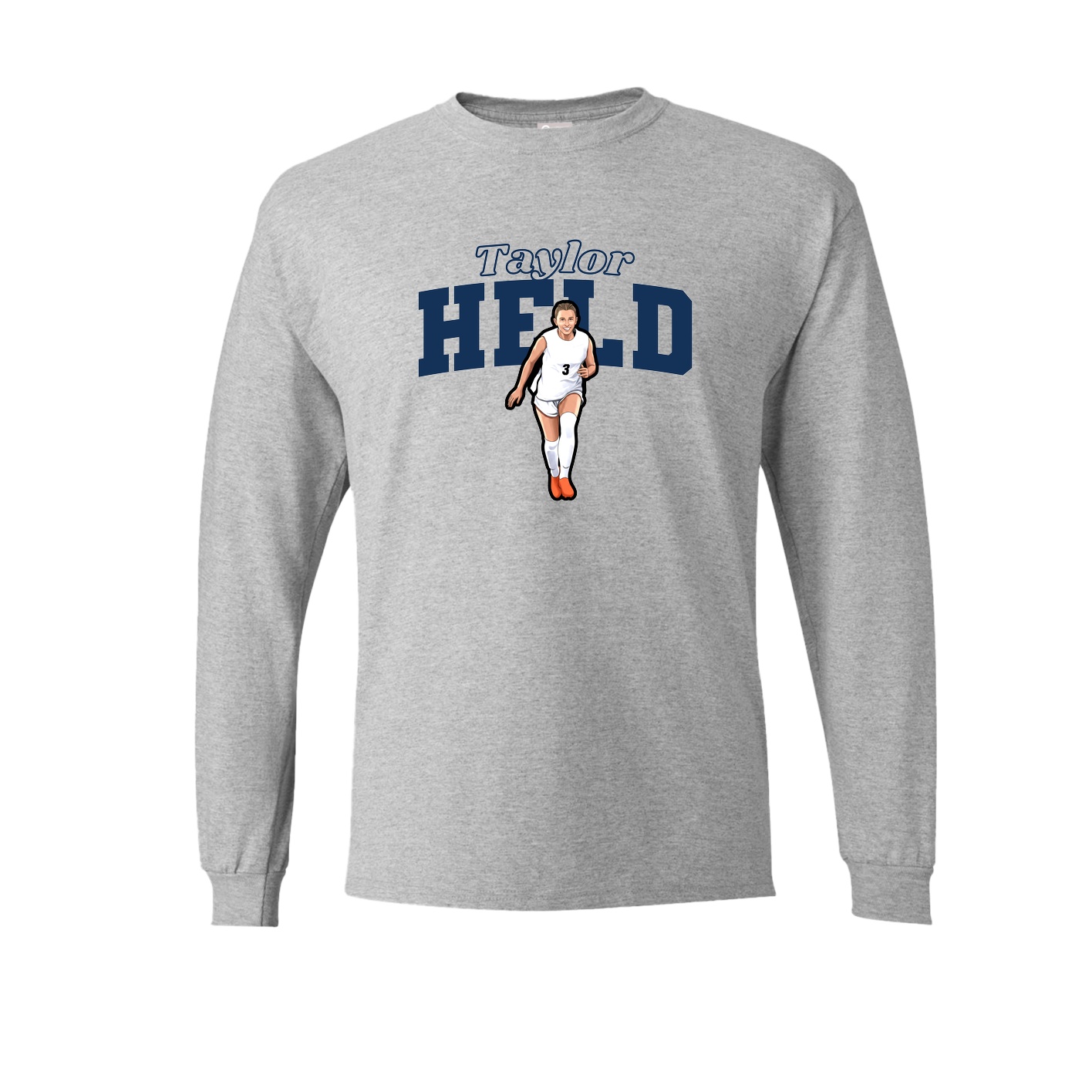 Long Sleeve Tee — Name Arch in Grey