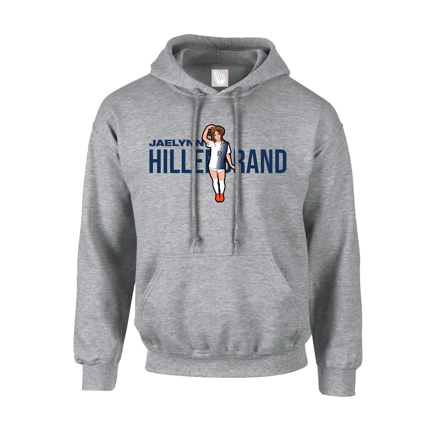 Youth Hoodie — Player Name in Grey