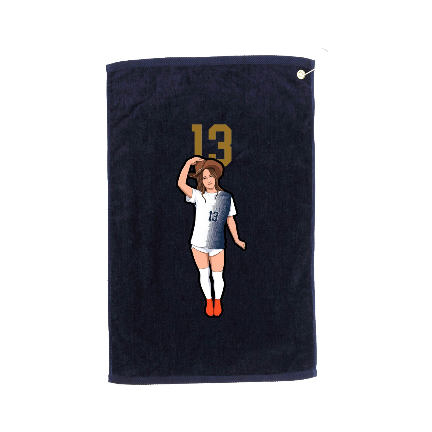 Golf Towel — Number Top in Navy