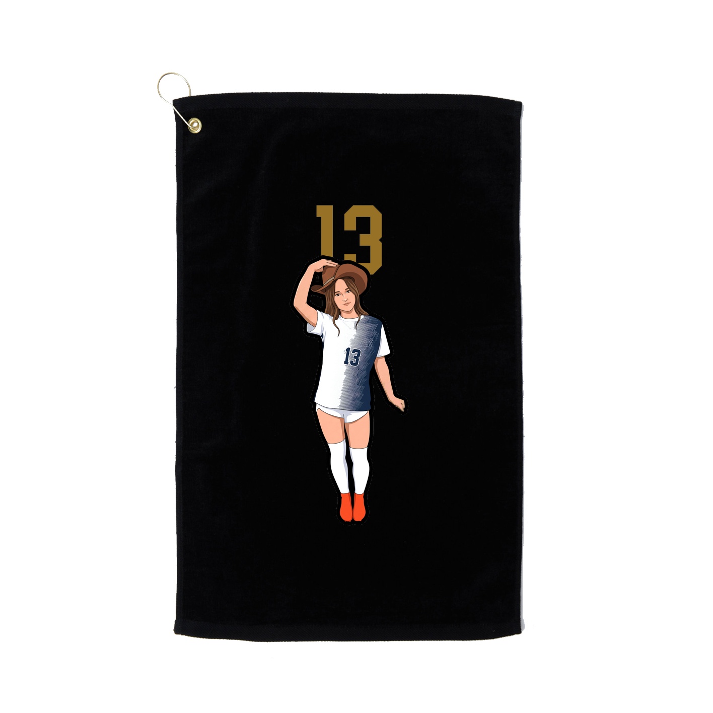 Golf Towel — Number Top in Black