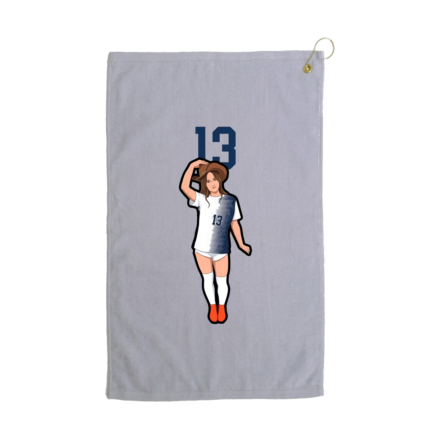 Golf Towel — Number Top in Grey