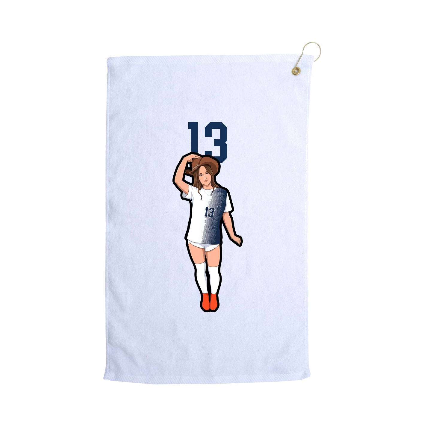 Golf Towel — Number Top in White