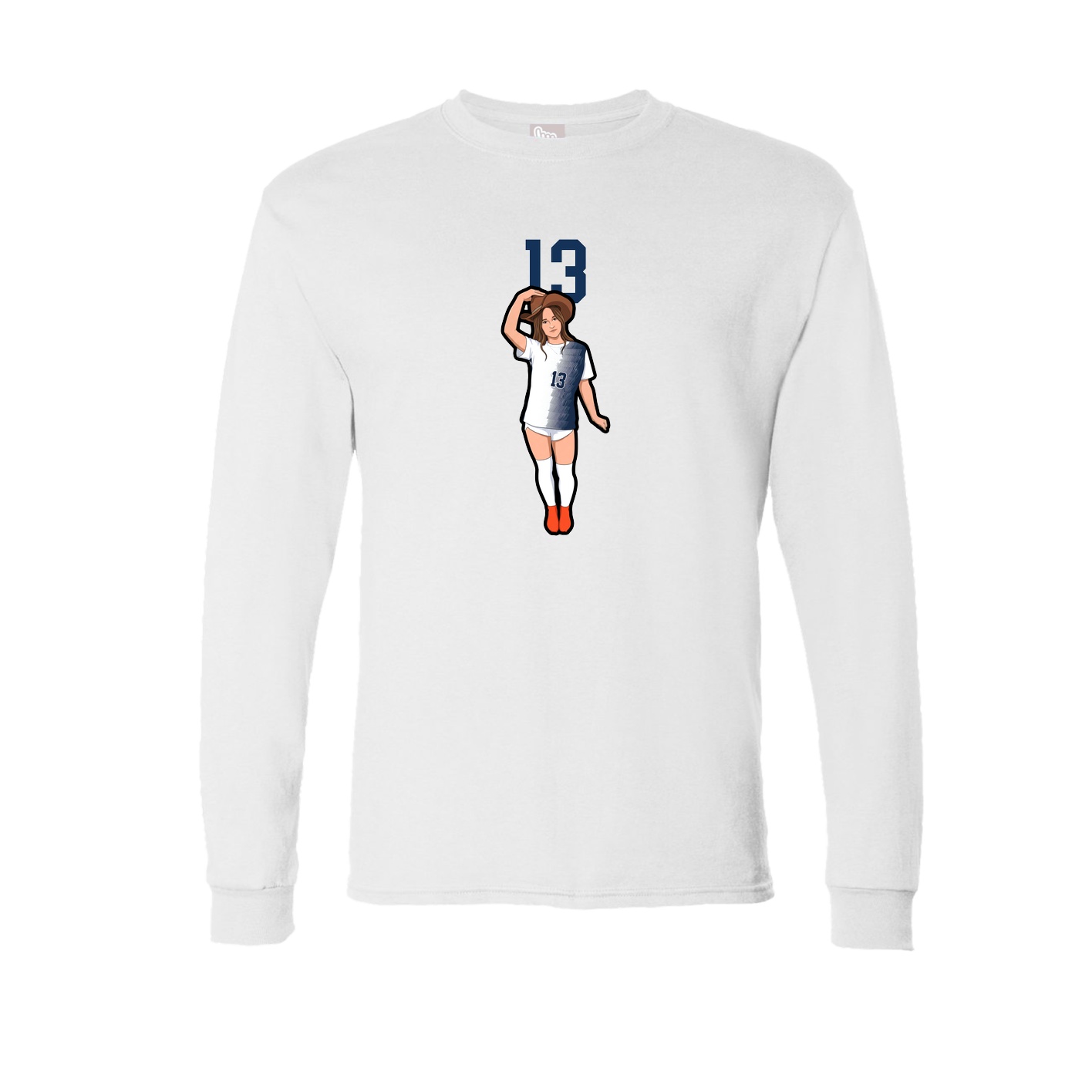 Long Sleeve Tee — Number Top in White
