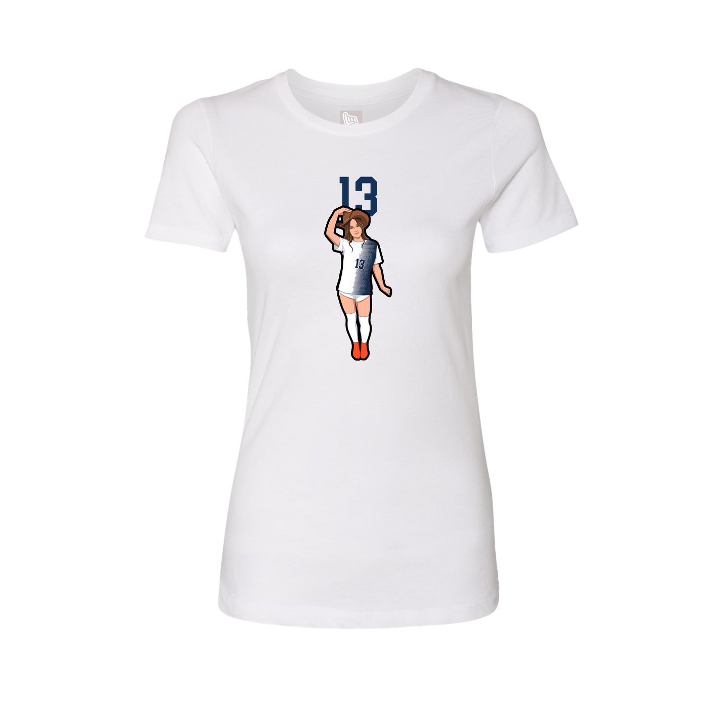Womens Tee — Number Top in White