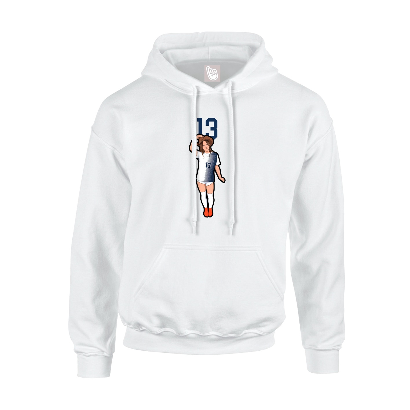 Youth Hoodie — Number Top in White