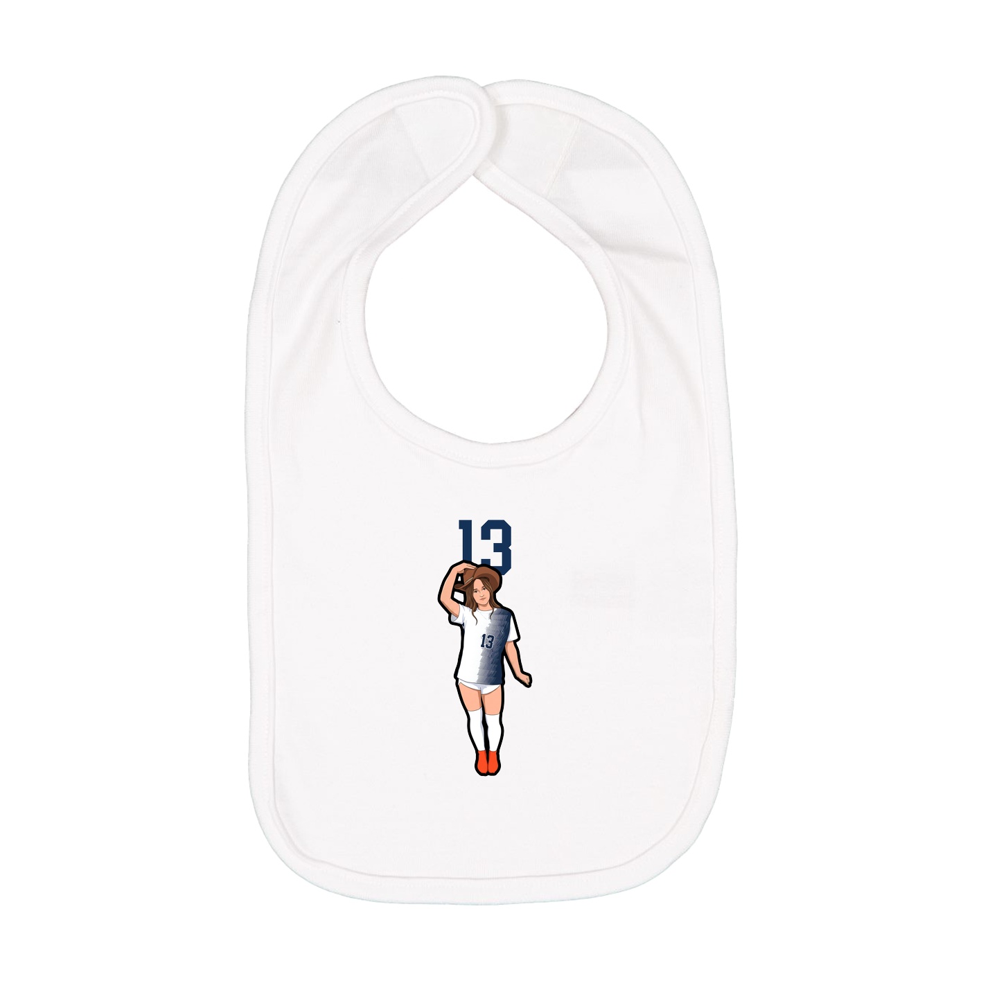 Infant Bib — Number Top in White