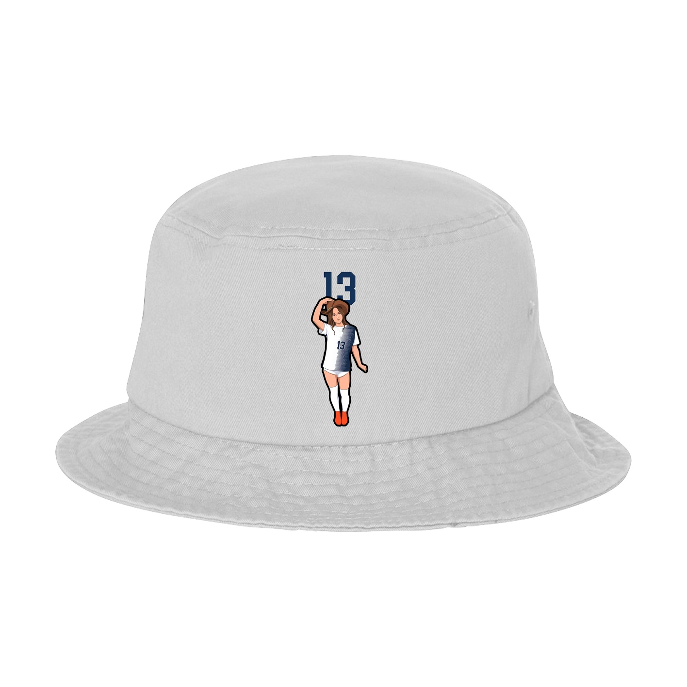 Bucket Cap — Number Top in White
