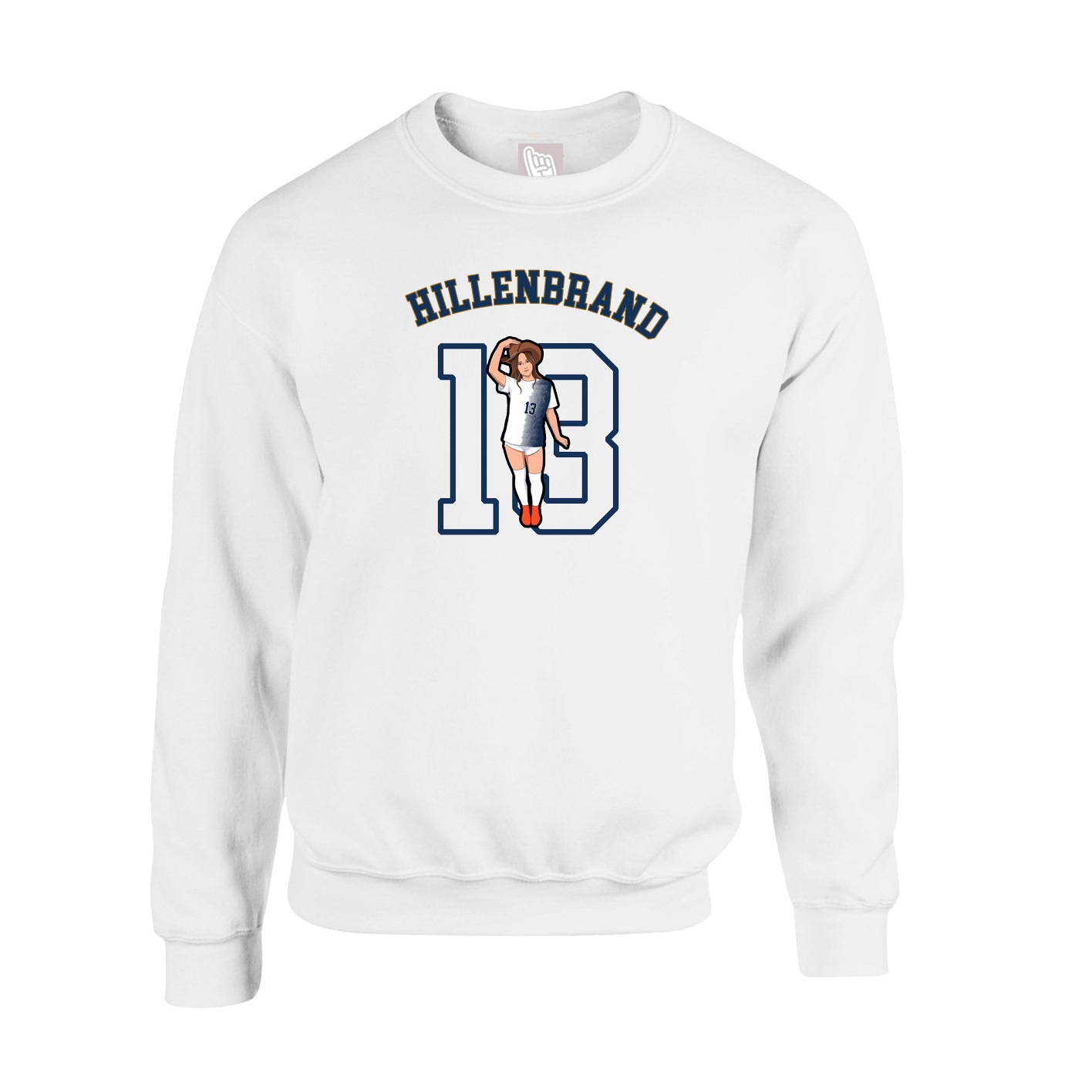 Fleece Crew — Shirsey Arch in White