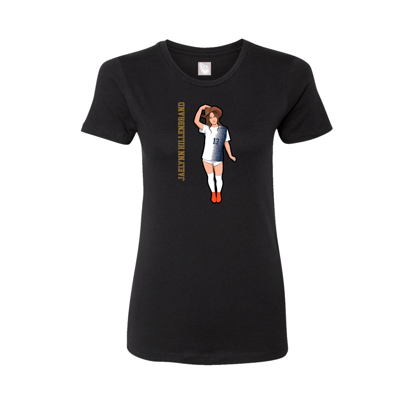 Womens Tee — Name Vertical in Black