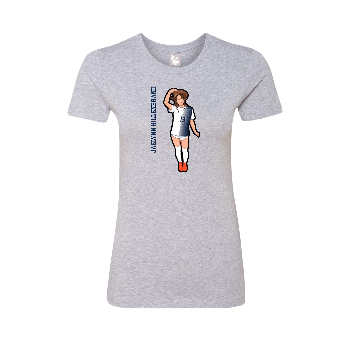 Womens Tee — Name Vertical in Grey