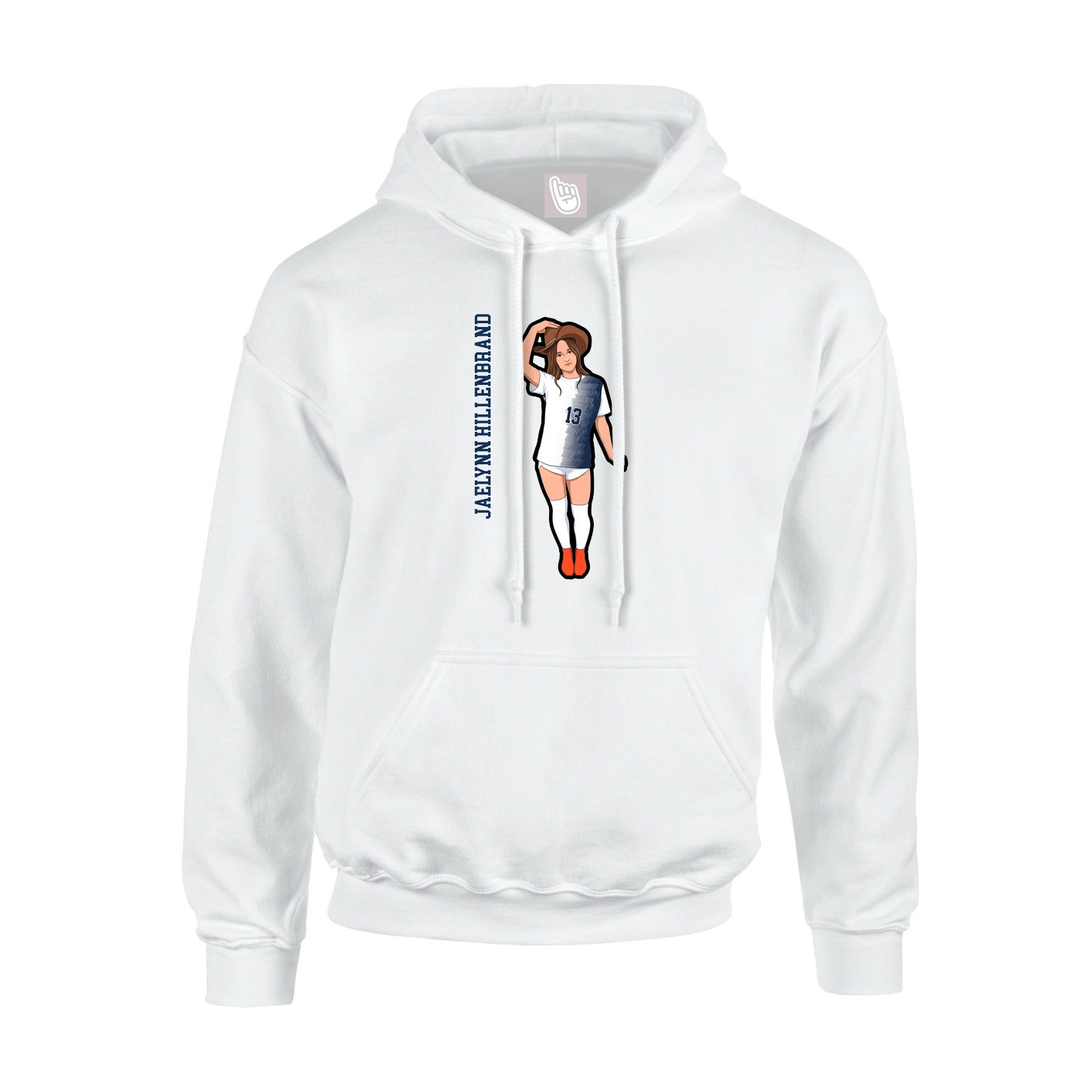 Youth Hoodie — Name Vertical in White