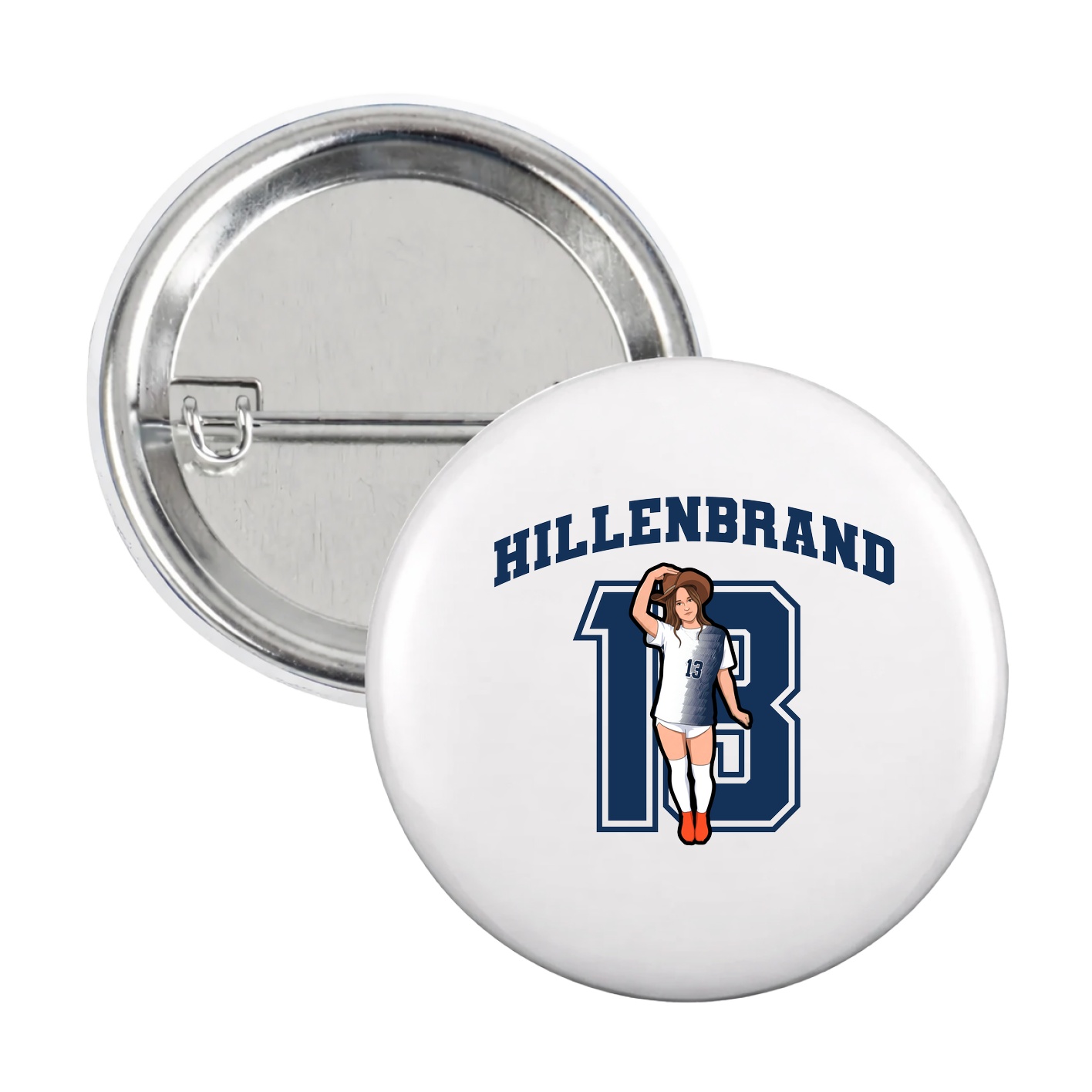 Game Day Button — Number in White