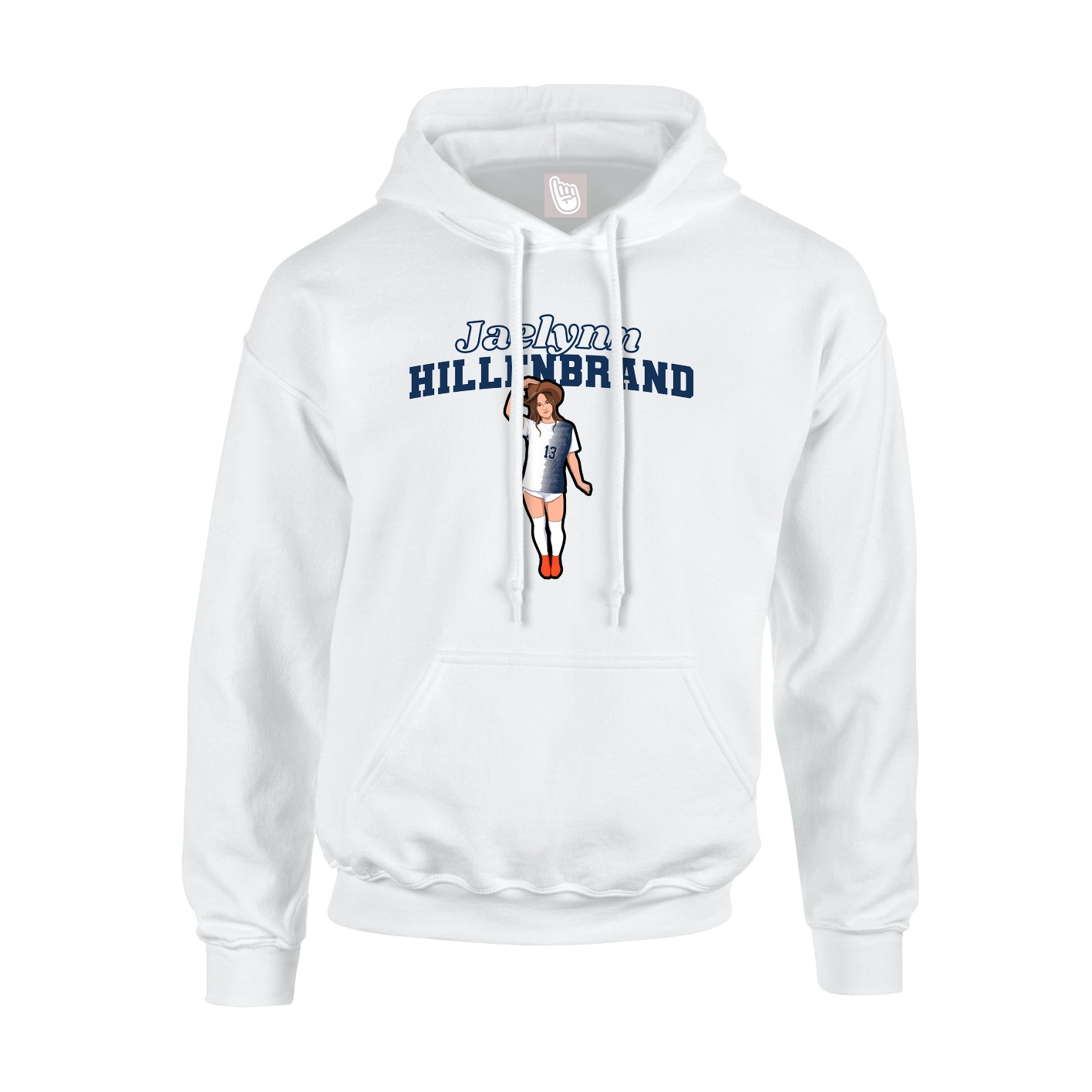 Youth Hoodie — Name Arch in White