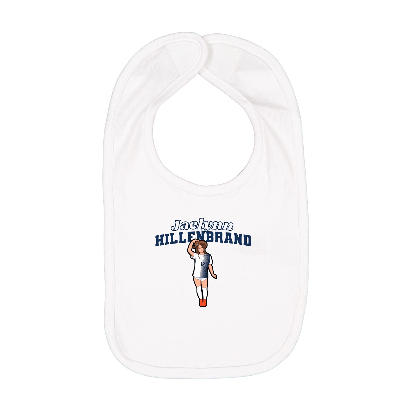 Infant Bib — Name Arch in White