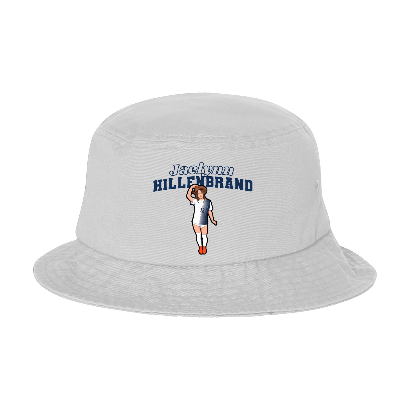 Bucket Cap — Name Arch in White
