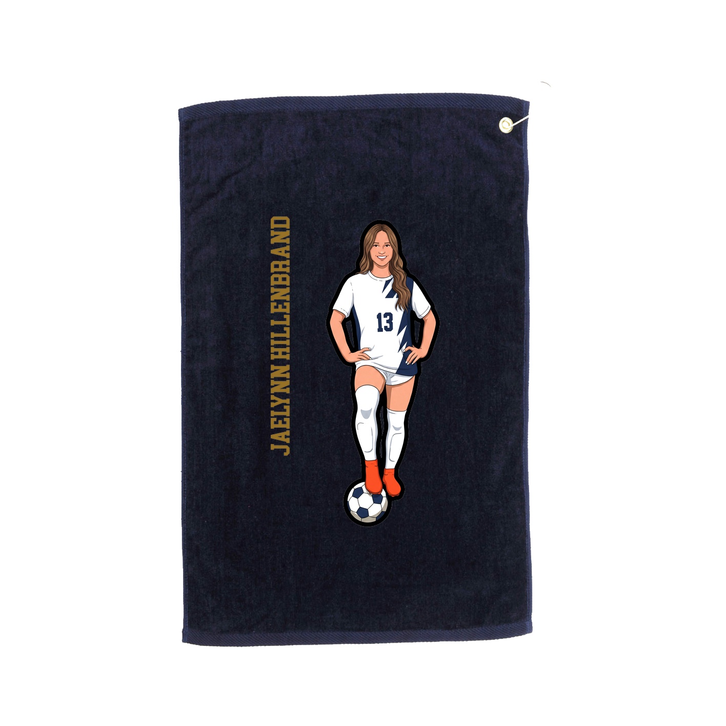 Golf Towel — Name Vertical in Navy