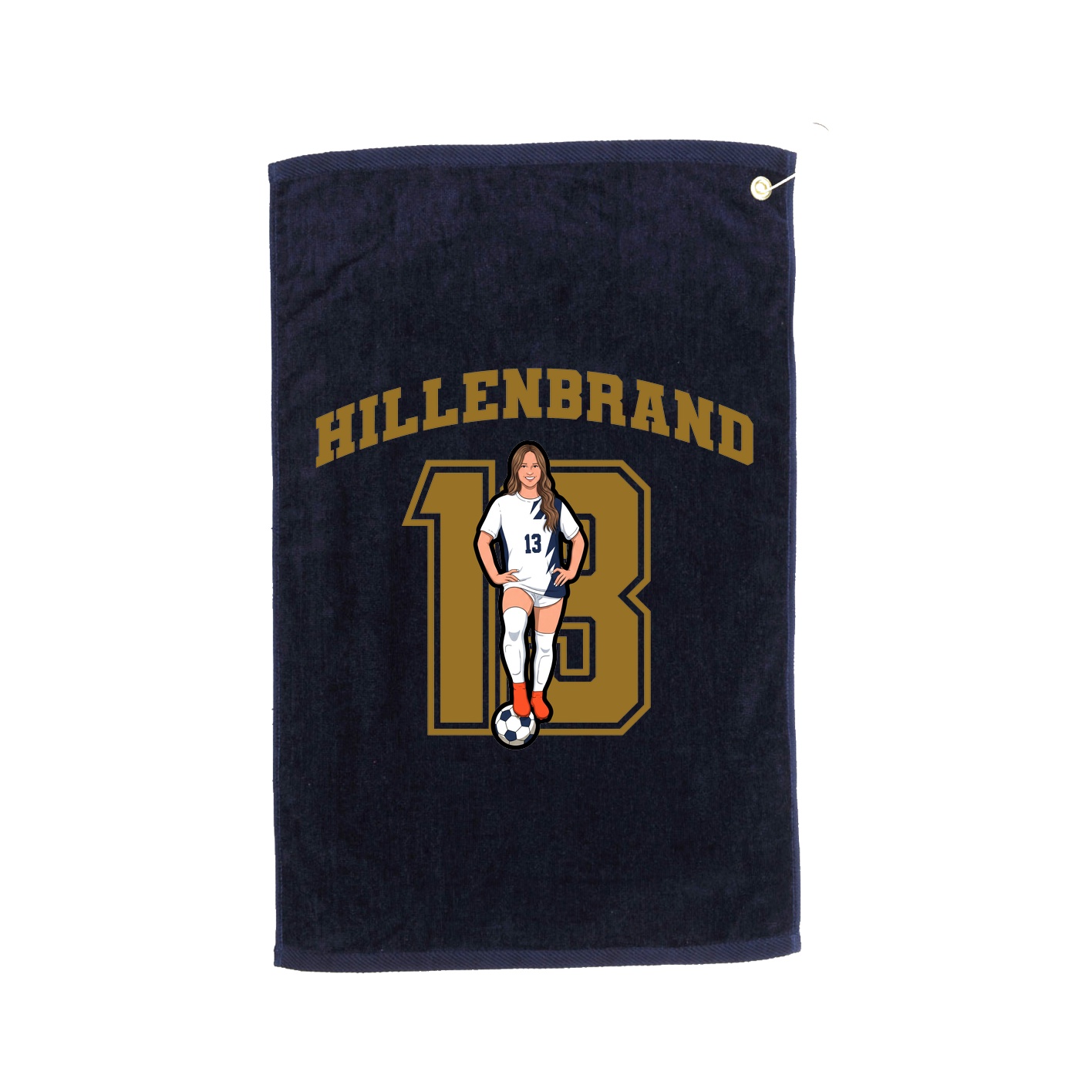 Golf Towel — Number in Navy