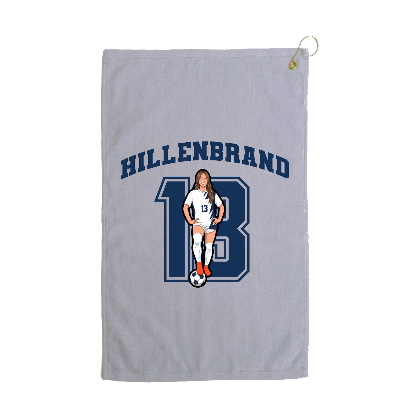 Golf Towel — Number in Grey