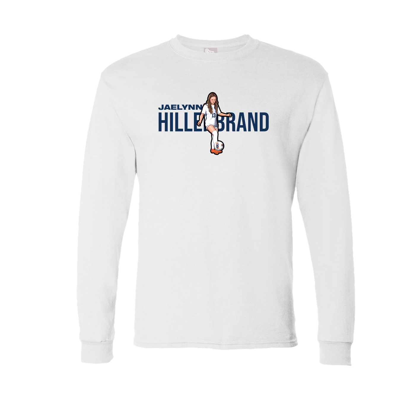 Long Sleeve Tee — Player Name in White