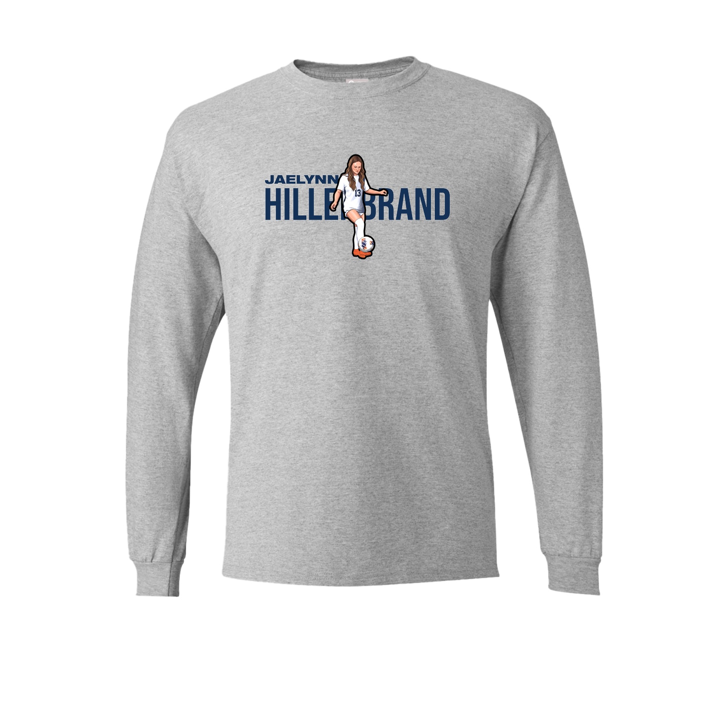 Long Sleeve Tee — Player Name in Grey
