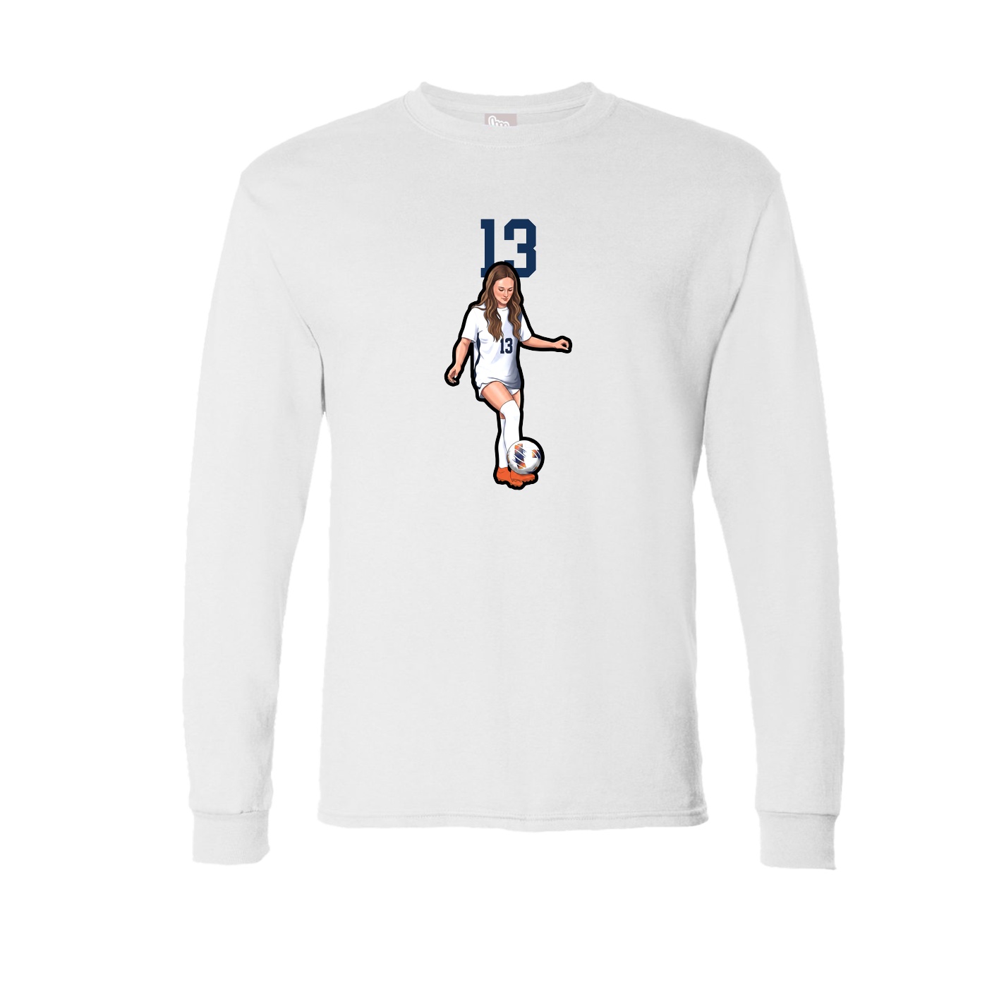 Long Sleeve Tee — Number Top in White