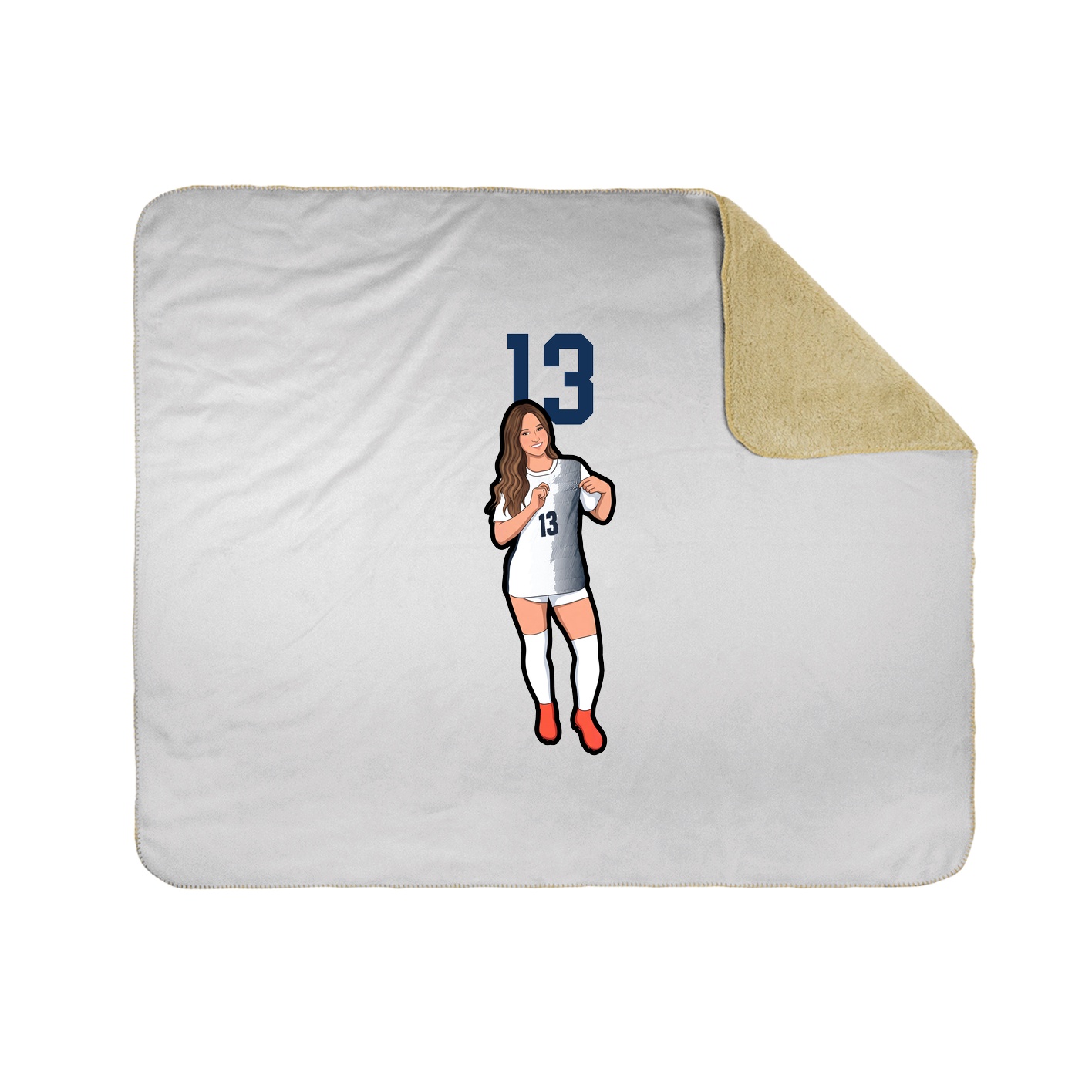 Throw Blanket — Number Top in White