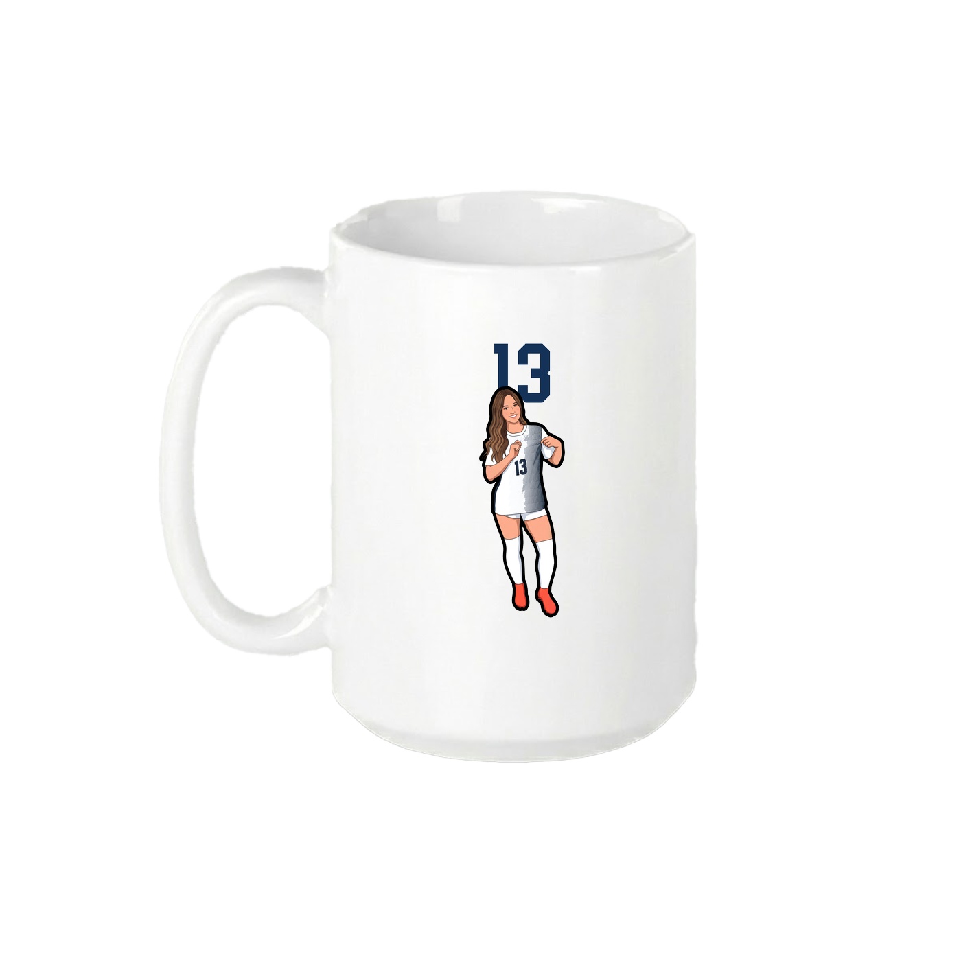 15oz Coffee Mug — Number Top in White