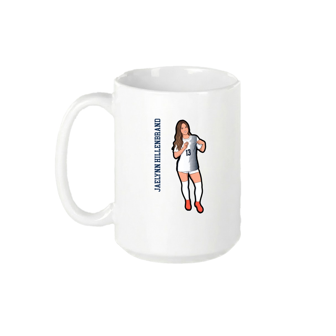 15oz Coffee Mug — Name Vertical in White