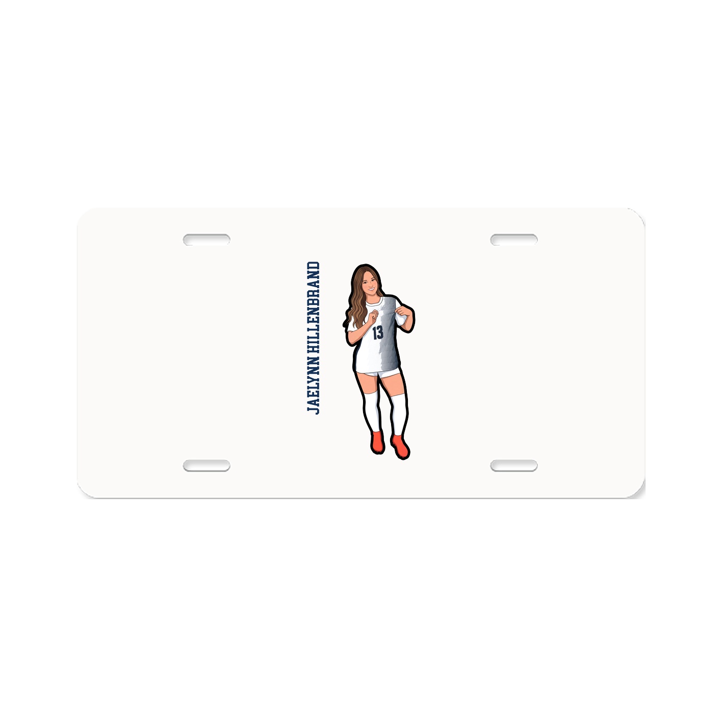 License Plate — Name Vertical in Classic