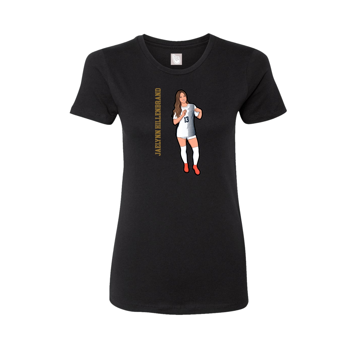 Womens Tee — Name Vertical in Black