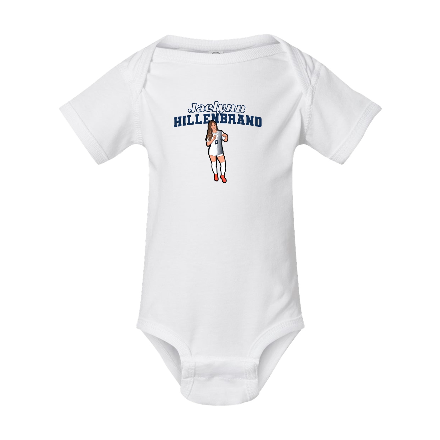 Baby Onesie — Name Arch in White