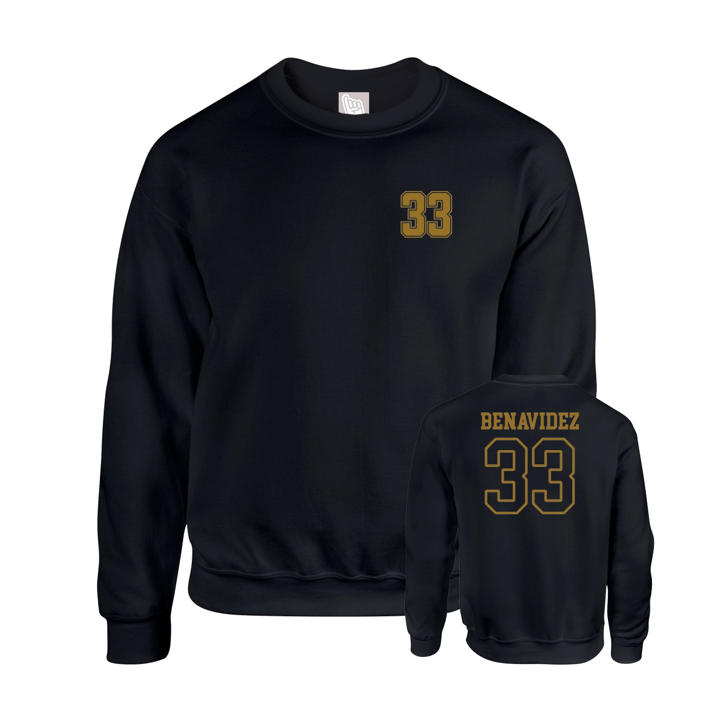 Fleece Crew — Chest Back in Black
